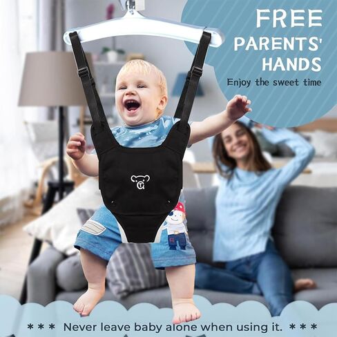 G TALECO GEAR Baby Jumper with Stand,Baby Bouncer,Easy Set-Up,Baby Exerciser for Active Babies,Suitable for Indoor and Outdoor, Water Mat Include (Black) in Kuwait