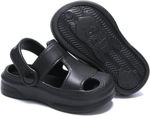 Baby Boys Girls Sandals,Infant Soft Anti-Slip Closed Toe Summer Shoes,Toddler Garden Water Beach Pool Lightweight EVA Clogs for Outdoor (201 Black,12-15 Months) in Kuwait