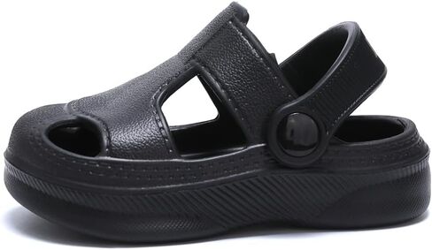 Baby Boys Girls Sandals,Infant Soft Anti-Slip Closed Toe Summer Shoes,Toddler Garden Water Beach Pool Lightweight EVA Clogs for Outdoor (201 Black,12-15 Months) in Kuwait