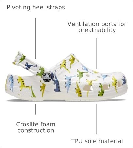 Crocs Classic Marbled Tie-Dye Clog Dinosaur 9 Toddler M in Kuwait