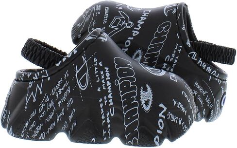 Champion Super Meloso Doodle Slide Infant/Toddler Shoes Size 5, Color: Black/White in Kuwait