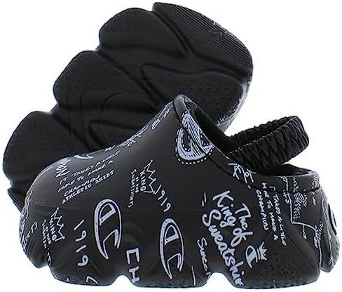 Champion Super Meloso Doodle Slide Infant/Toddler Shoes Size 5, Color: Black/White in Kuwait