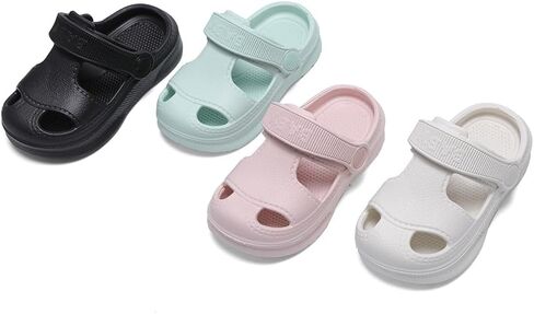 Baby Boys Girls Sandals,Infant Soft Anti-Slip Closed Toe Summer Shoes,Toddler Garden Water Beach Pool Lightweight EVA Clogs for Outdoor (201 White,12-15 Months) in Kuwait