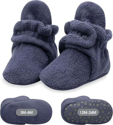 Zutano Baby Boys' Cozie Fleece Baby Booties With Grippers in Kuwait