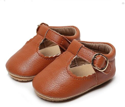 HONGTEYA Infant Baby Girls Mary Jane Flats Non Slip for Toddler First Walkers Soft Sole PU Leather Crib Shoes Sneaker Wedding Party Christmas Princess Dress Shoes Baby Moccasins Girls in Kuwait