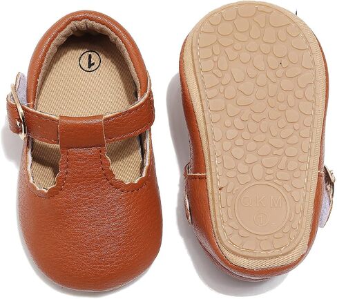 HONGTEYA Infant Baby Girls Mary Jane Flats Non Slip for Toddler First Walkers Soft Sole PU Leather Crib Shoes Sneaker Wedding Party Christmas Princess Dress Shoes Baby Moccasins Girls in Kuwait