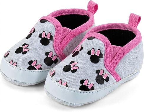 Disney Minnie Mouse Infant Slip-on Shoes, Canvas, Soft Lining, Flat Sole, Casual, Pink, 9-12 Months in Kuwait