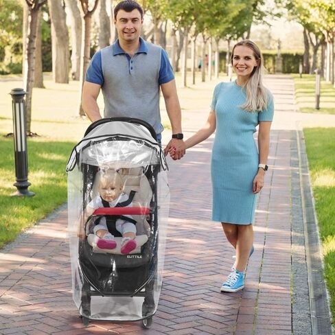 Clear Stroller Rain Cover, Universal Travel Weather Shield Breathable Baby Stroller Rain Cover for Windproof, Waterproof, Protect from Sun Dust Snow in Kuwait