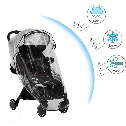 Clear Stroller Rain Cover, Universal Travel Weather Shield Breathable Baby Stroller Rain Cover for Windproof, Waterproof, Protect from Sun Dust Snow in Kuwait