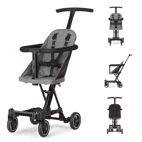 Dream On Me Coast Rider Lightweight Travel Stroller, Compact Baby & Toddler Stroller, Theme Park Approved, Quick Fold, Converts to Rider & Scooter, 45 lb Weight Capacity, Black in Kuwait