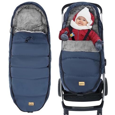 Stroller Bunting Bag Universal for 6-36 Months Baby, Dark Blue | Waterproof Baby Stroller Footmuff, Christmas Gift Stroller Sleeping Bag for Cold Weather, Extra Thick in Kuwait