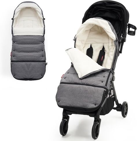 Momcozy Universal Stroller Footmuff, Plush Weatherproof Bunting Bag | Easy Attachment with Extendable Cover And Adjustable Buckle, Warm Sleeping Bag for Most Strollers in Kuwait