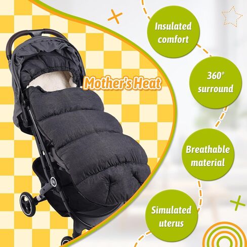 Waterproof &Thicken Universal Stroller Cover Winter,Stroller Footmuff Bunting Bag for Warm Strollers Muff,Stroller Accessories for Baby Sleeping Bag Winter Stroller Blanket in Kuwait