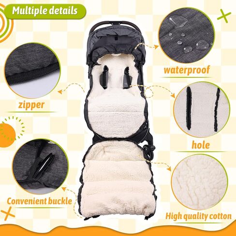 Waterproof &Thicken Universal Stroller Cover Winter,Stroller Footmuff Bunting Bag for Warm Strollers Muff,Stroller Accessories for Baby Sleeping Bag Winter Stroller Blanket in Kuwait