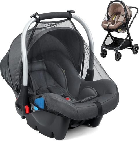 Orzbow 2-Pack Mosquito Net for Car Seat and Doona Stroller, Breathable Baby Mosquito Net for Infant Car Seats, Strollers, Baby Travel, Camping, Summer Essentials, Bug Protection, Black in Kuwait