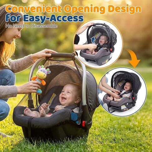 Orzbow 2-Pack Mosquito Net for Car Seat and Doona Stroller, Breathable Baby Mosquito Net for Infant Car Seats, Strollers, Baby Travel, Camping, Summer Essentials, Bug Protection, Black in Kuwait
