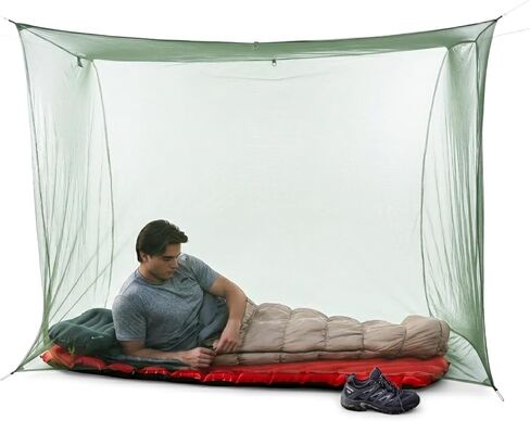 Coghlan's Double Rectangular Mosquito Net – Insect Protection for Camping, Hiking & Travel – Fits Two Sleeping Bags or Cots – Includes Setup Kit & Carry Bag – Green, 63" W x 78" L x 59" H in Kuwait