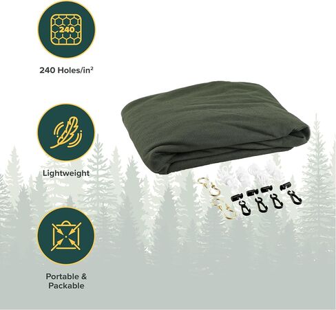 Coghlan's Double Rectangular Mosquito Net – Insect Protection for Camping, Hiking & Travel – Fits Two Sleeping Bags or Cots – Includes Setup Kit & Carry Bag – Green, 63" W x 78" L x 59" H in Kuwait