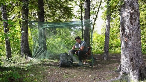 Coghlan's Double Rectangular Mosquito Net – Insect Protection for Camping, Hiking & Travel – Fits Two Sleeping Bags or Cots – Includes Setup Kit & Carry Bag – Green, 63" W x 78" L x 59" H in Kuwait