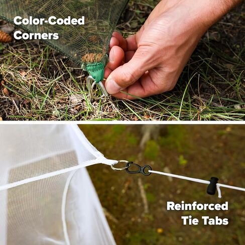 Coghlan's Double Rectangular Mosquito Net – Insect Protection for Camping, Hiking & Travel – Fits Two Sleeping Bags or Cots – Includes Setup Kit & Carry Bag – Green, 63" W x 78" L x 59" H in Kuwait