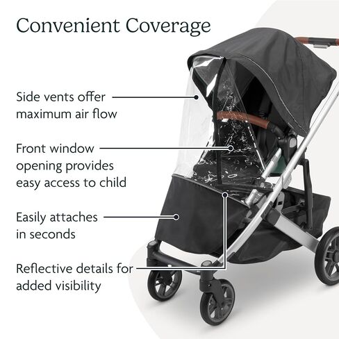 UPPAbaby Performance Rain Shield for Vista and Cruz Strollers / Waterproof and Windproof Coverage / Ventilated Design / Quick Attachment / Easy Access to Child in Kuwait