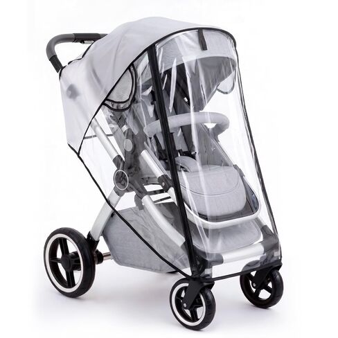Clear Stroller Rain Cover for Travel Strollers, Waterproof Recessed Zipper Design, Breathable Mesh Vents, Easy Access, Protects from Rain Wind Dust Snow in Kuwait