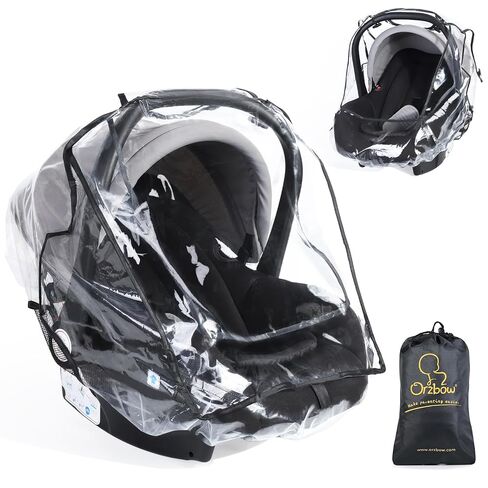 Car Seat Rain Cover Universal, Food Grade EVA, Waterproof Weather Shield for Infant Car Seat with Storage Bag, Baby Car Seat Stroller Rain Cover Features Side Ventilation, Quick-Access Roll-Up Door in Kuwait