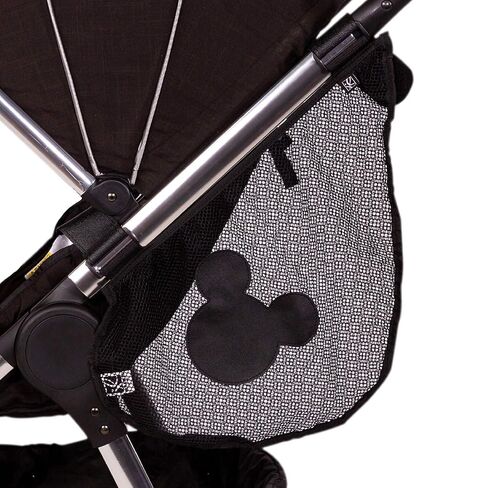 J.L. Childress Disney Baby Side Sling Stroller Cargo Net - Stroller Organizer Attachment for Storage, Mesh Bag for Baby Accessories, Universal Fit - Mickey, Black in Kuwait