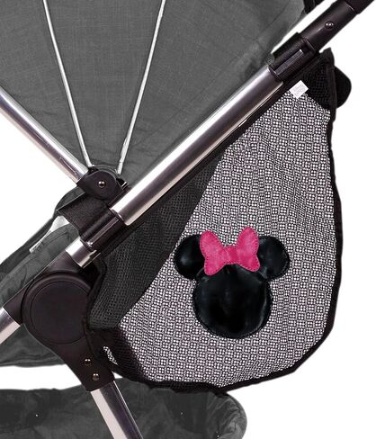 J.L. Childress Disney Baby Side Sling Stroller Cargo Net - Stroller Organizer Attachment for Storage, Mesh Bag for Baby Accessories, Universal Fit - Minnie Mouse in Kuwait
