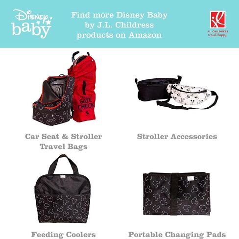 J.L. Childress Disney Baby Side Sling Stroller Cargo Net - Stroller Organizer Attachment for Storage, Mesh Bag for Baby Accessories, Universal Fit - Minnie Mouse in Kuwait