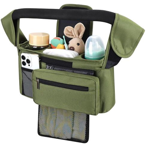 Accmor Universal Stroller Organizer with Insulated Cup Holder Detachable Phone Bag and Shoulder Strap,Stroller Bag Caddy Organizer Fits for Uppababy, Baby Jogger, Britax Strollers in Kuwait