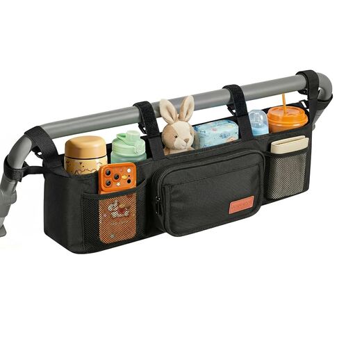 Double Stroller Organizer for Bob Duallie/Jeep Side by Side Double Stroller | Double Stroller Caddy for Baby Jogger City Mini GT2, Double Jogging Stroller Accessories with Cup Holder, Parent Console Bag in Kuwait
