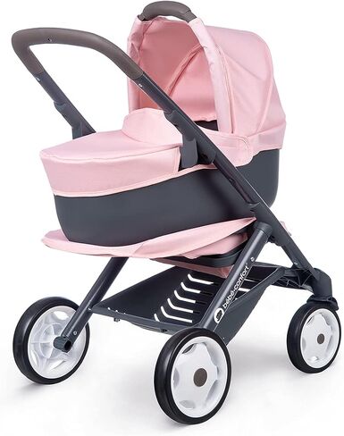 Smoby - Bébé Confort - Stroller + Pushchair 3 in 1 - For babies and dolls - Quiet and multidirectional wheels - Basket of in Kuwait