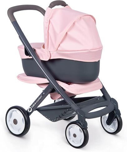 Smoby - Bébé Confort - Stroller + Pushchair 3 in 1 - For babies and dolls - Quiet and multidirectional wheels - Basket of in Kuwait