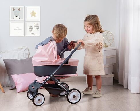 Smoby - Bébé Confort - Stroller + Pushchair 3 in 1 - For babies and dolls - Quiet and multidirectional wheels - Basket of in Kuwait