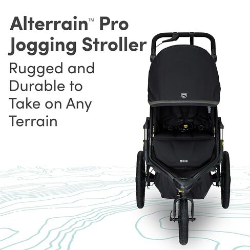 BOB Gear Alterrain Pro Jogging Stroller — Black | All Terrain, All Weather Jogger Stroller; SmoothShox Suspension & Air-Filled Tires; Car Seat Compatible in Kuwait