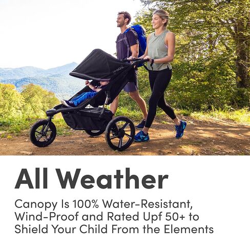 BOB Gear Alterrain Pro Jogging Stroller — Black | All Terrain, All Weather Jogger Stroller; SmoothShox Suspension & Air-Filled Tires; Car Seat Compatible in Kuwait
