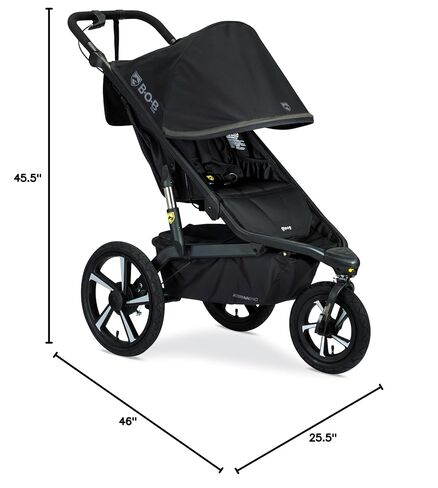 BOB Gear Alterrain Pro Jogging Stroller — Black | All Terrain, All Weather Jogger Stroller; SmoothShox Suspension & Air-Filled Tires; Car Seat Compatible in Kuwait