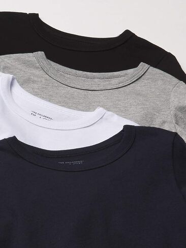 The Children's Place baby boys And Toddler Long Sleeve Basic Layering T-shirt T Shirt, Black/H Smoke/New Navy/White 4 Pack, 5T US in Kuwait