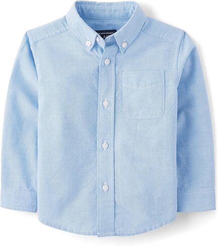 The Children's Place Baby Boys' Long Sleeve Oxford Button Down Shirt in Kuwait