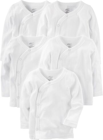 Simple Joys by Carter's Baby 5-Pack Side-snap Long-Sleeve Shirt in Kuwait
