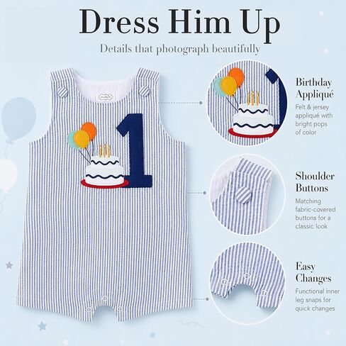 Mud Pie Baby Boys 1st Birthday Outfit, Birthday Boy Onesie, 12-18 Months in Saudi Arabia