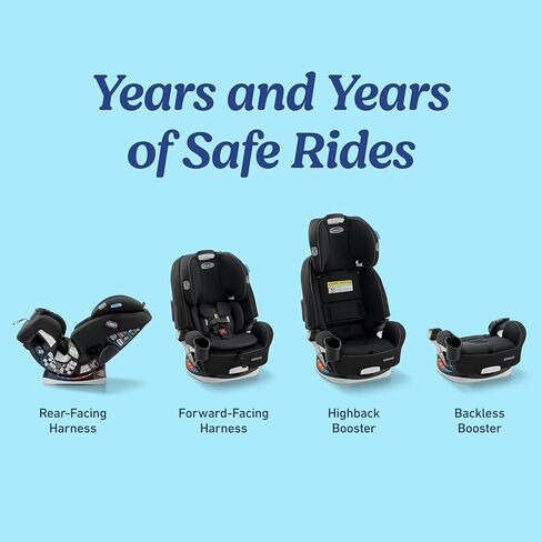 Graco Grows4Me 4-in-1 Convertible Car Seat, 10 Years of Use - Infant Car Seat to Toddler, 4 Stages of Use - Rear Facing, Forward Facing, High Back Booster, Backless Booster Seat, West Point Design in Kuwait