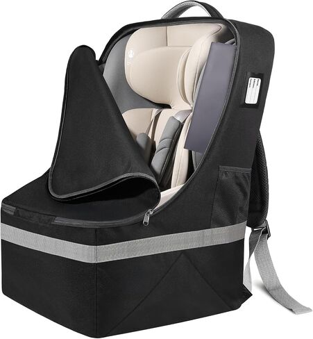 Car Seat Travel Bag for Airplane: Carseat Bags for Air Travel Carseat Cover | Car Seat Bag for Infant Carriers Booster Seats, Fit Doona Graco Evenflo, Airplane Travel Essentials Flying, Baby Travel Gear in Kuwait
