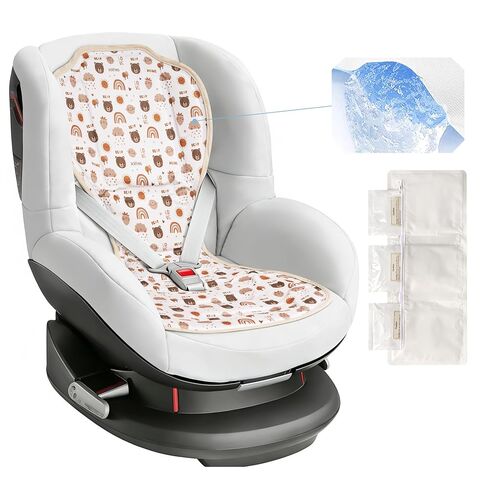 Solfres Hydro Gel Car Seat Cooler Mat with Ice Pack for Baby. Carseat and Stroller Cooling Pad Liner with Breathable 3D Mesh Anti-Slip Back. for Kids Toddlers, Blue Penguin in Kuwait