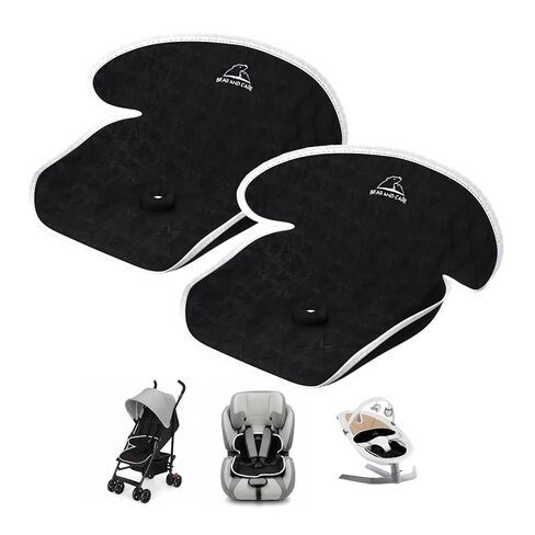 Bear and Care - Piddle Pads - Strollers, Bouncers & Car Seat Pad, Waterproof & Machine-Washable Cover on Car Potty for Toddler Toilet Training (Black, Pack of 2) in Kuwait