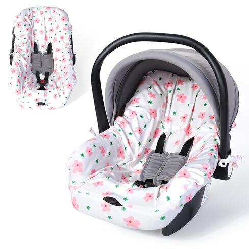 Orzbow Infant Car Seat Cover Liner, 100% Cotton, Breathable, Gray | Newborn Carseat Protective Cover, Prevent Wear & Dirt Suitable Travel Systems (0-12m), Easy to Clean, Machine Washable in Kuwait