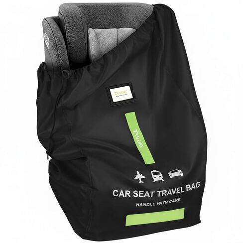 BALEINE Car Seat Travel Bag for Airplane, Water-Resistant Car Seat Bags for Air Travel, Foldable Cover with 3 Handles, Fits Toddler Carseat, Convertible and Booster Seats (Pink) in Saudi Arabia
