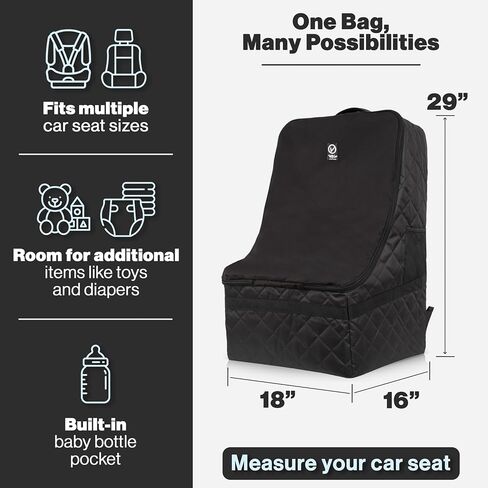 V VOLKGO Extra Padded Car Seat Travel Bag for Airplane, Heavy Duty Car Seat Bags for Air Travel Large Durable Carseat Carrier Bag, Airport Gate Check Bag with Padded Shoulder Strap in Kuwait