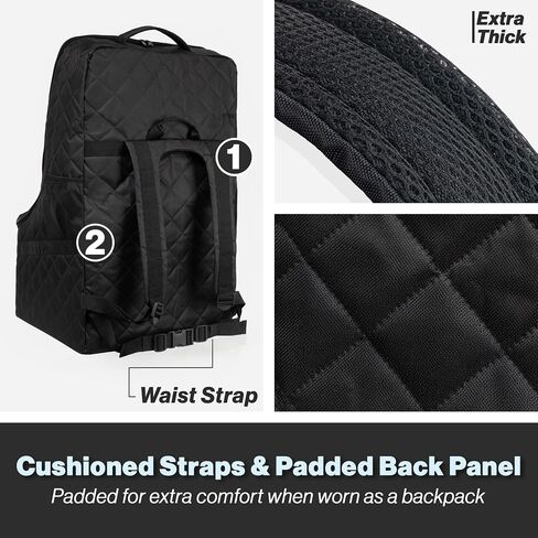 V VOLKGO Extra Padded Car Seat Travel Bag for Airplane, Heavy Duty Car Seat Bags for Air Travel Large Durable Carseat Carrier Bag, Airport Gate Check Bag with Padded Shoulder Strap in Kuwait